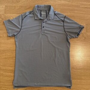 Bonobos Golf Polo Shirt Mens Large Standard Fit Blue Striped M-Flex Performance‎